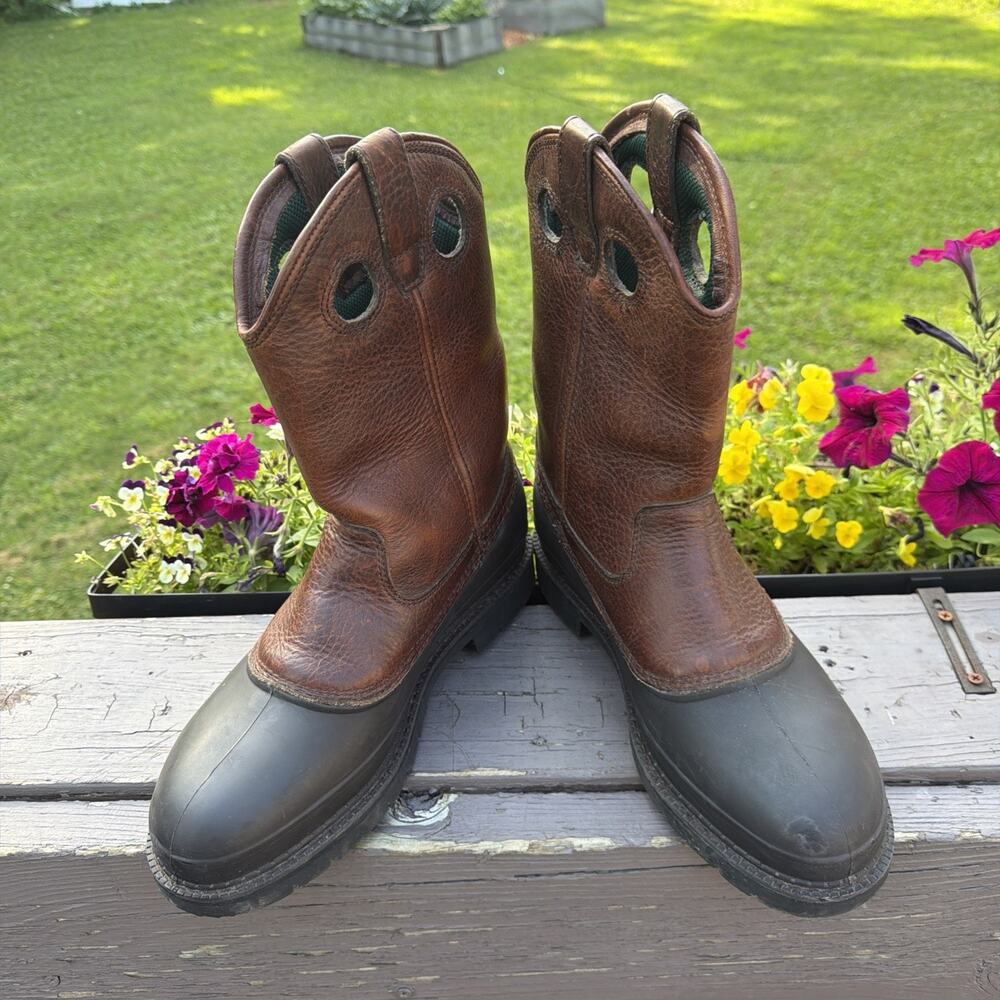 NWOT Georgia Boot G5655 Mud Dog Steel Toe EH Wellington Work Boots Mens 9.5M